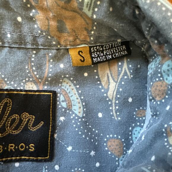 Howler Brothers Men’s Small Pearl Snap Southwestern Shirt Cacti Snake Scorpion - Picture 9 of 9